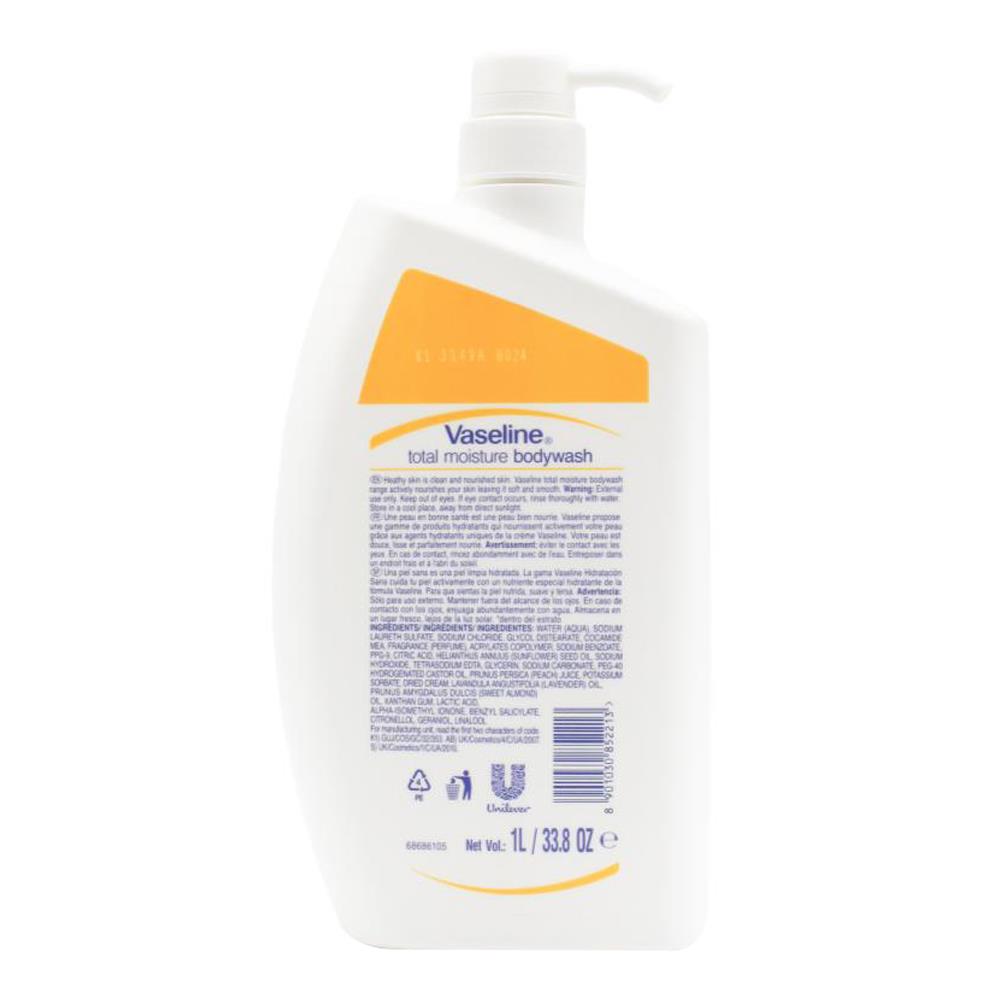 Vaseline Body Wash Total Moisture 1 Litre (3x Pack)