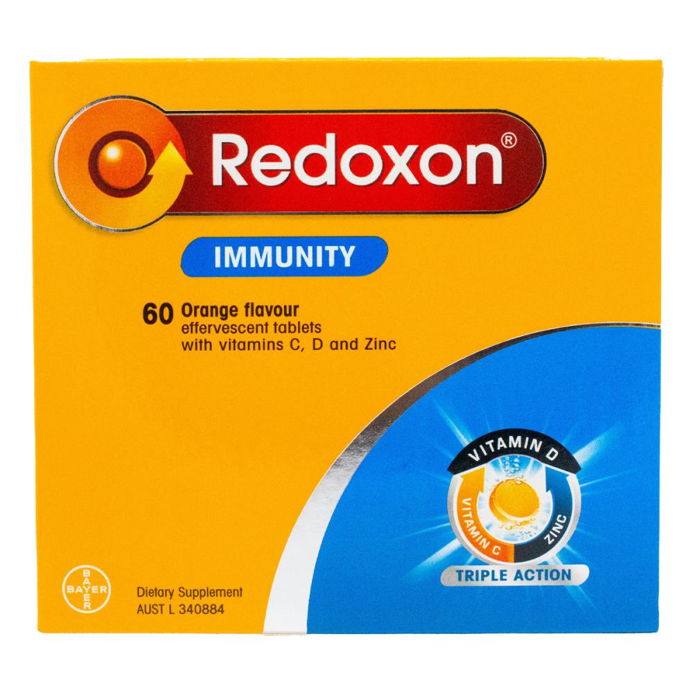 REDOXON PK4 x15 EFFERVESCENT TABLETS IMMUNITY WITH VITAMIN C, D AND ZINC ORANGE FLAVOUR (10x Pack)