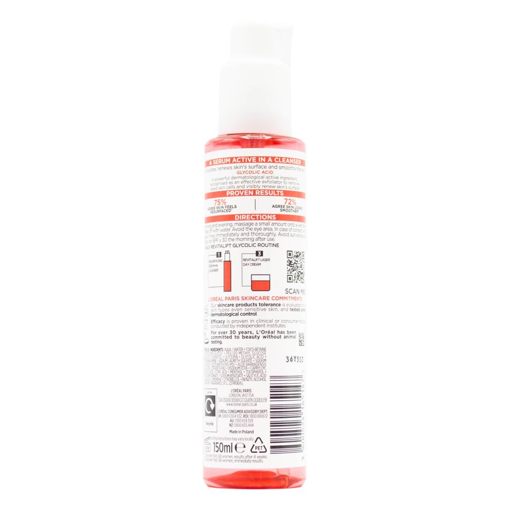 Loreal 150ml Revitalift Resurfacing Serum In Cleanser (6x Pack)