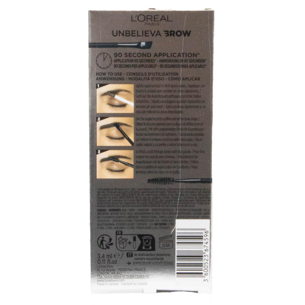 LOREAL PARIS 3.4mL UNBELIEVABROW INFAILLIBLE UP TO 48G GEL LIGHT COOL BLONDE 8.0 (3x Pack)