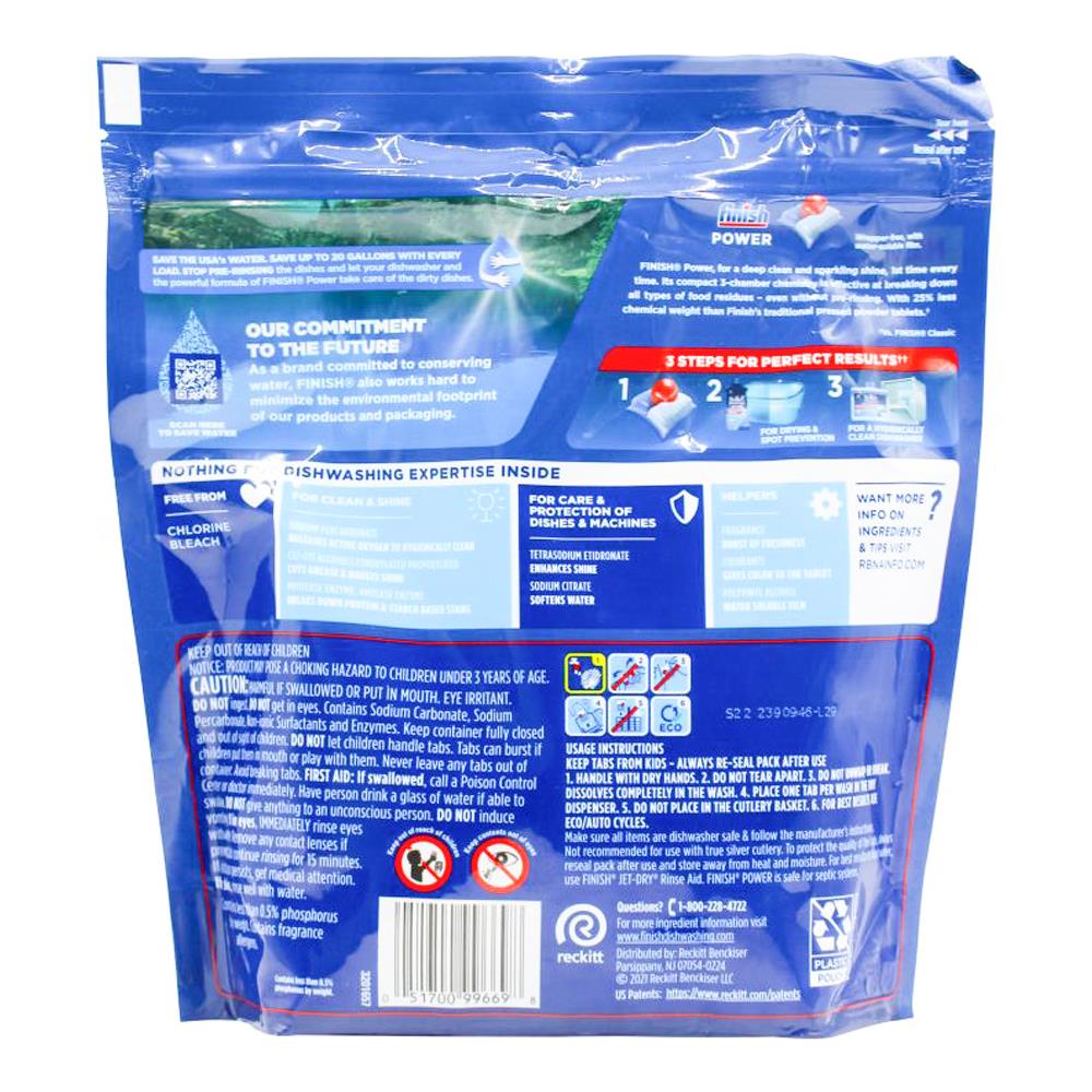 Finish Powerball Dishwasher Tablets Power 36 Pack (2 Pack, 72 Tablets)