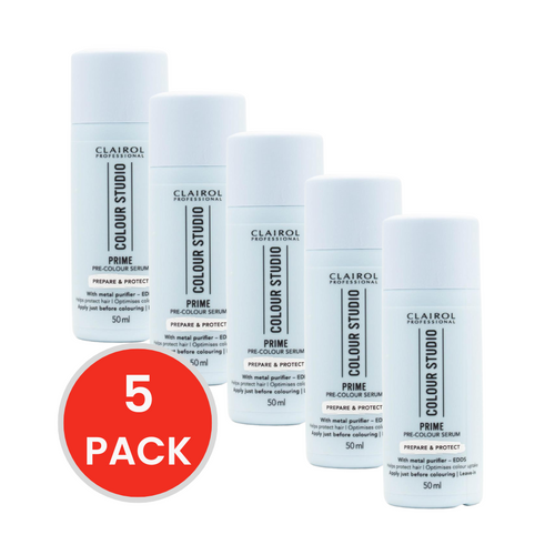 CLAIROL PROFESSIONAL 50mL PRIME PRE COLOUR TREATMENT COLOUR STUDIO PREPARE AND PROTECT (5x Pack)