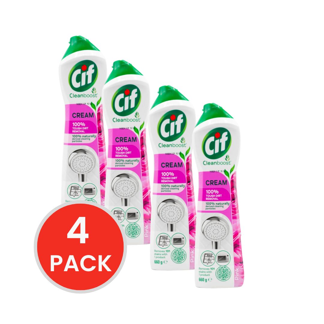 Cif Clean Boost Cream Pink 660g (4 Pack)