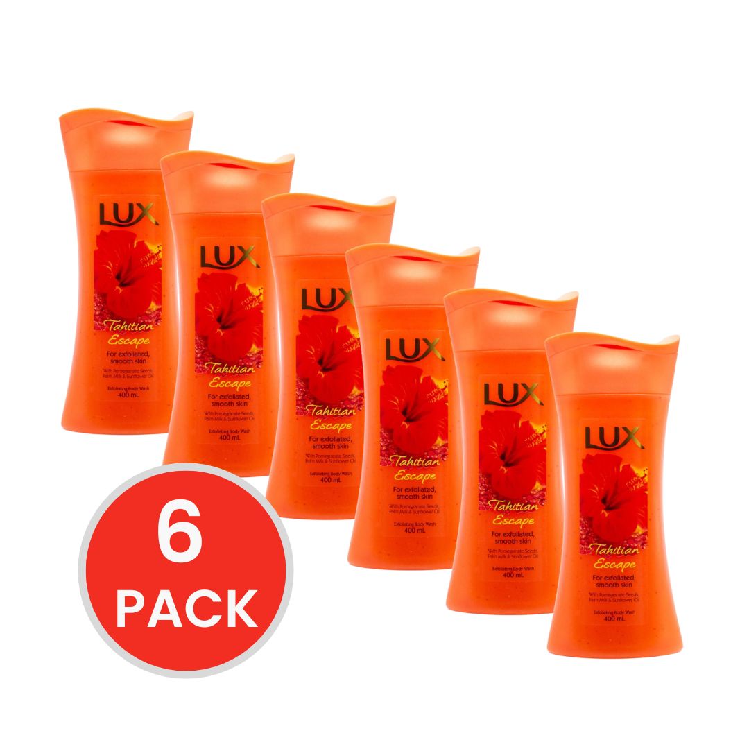 Lux Body Wash Exfoliating Tahitian Escape 400mL (6 Pack)