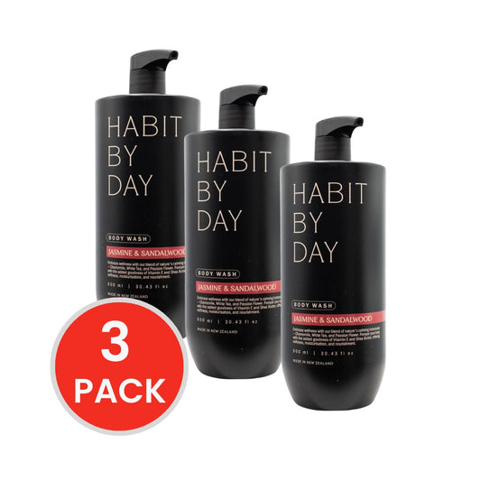 Habit By Day Body Wash Jasmine & Sandalwood 900mL (3 Pack)