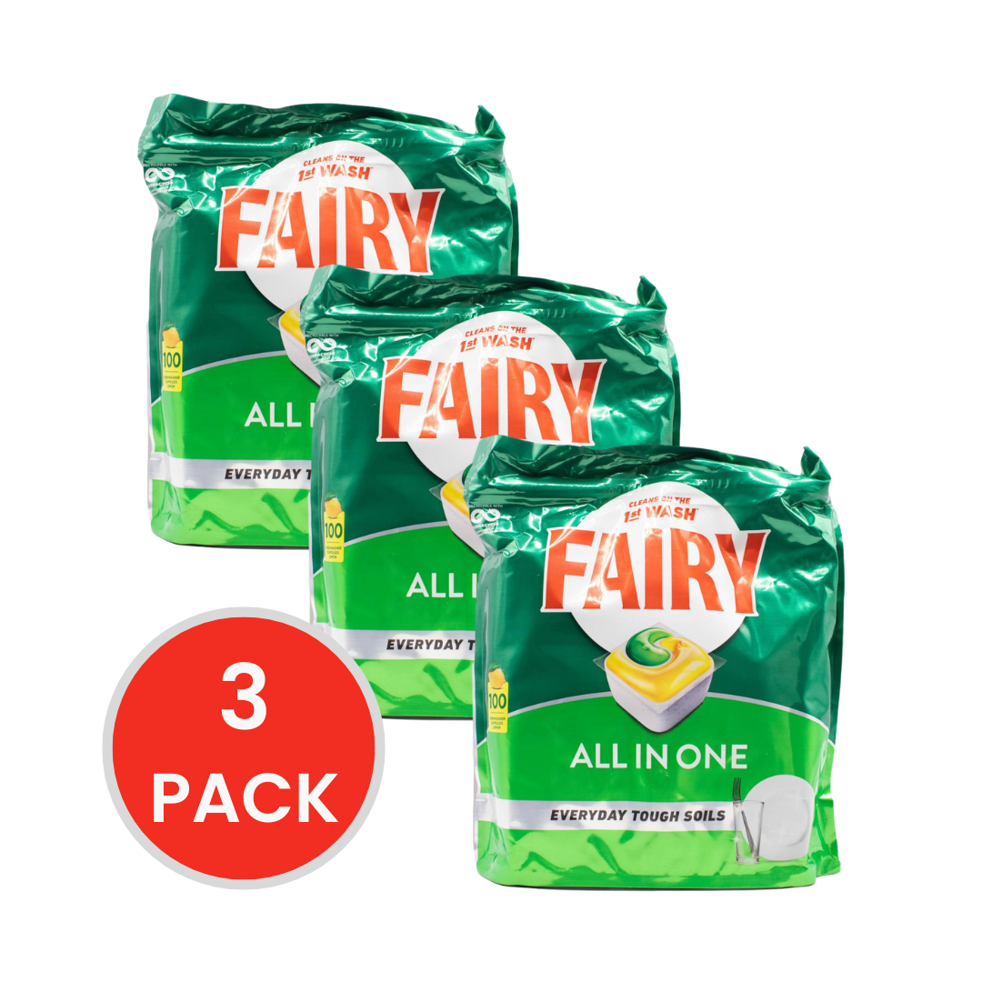 Fairy Dishwasher Capsules All In One Lemon 3 X 100pk (300 Capsules)