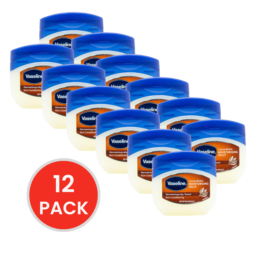 Vaseline Cocoa Butter Moisturising Jelly 50mL (12 Pack)