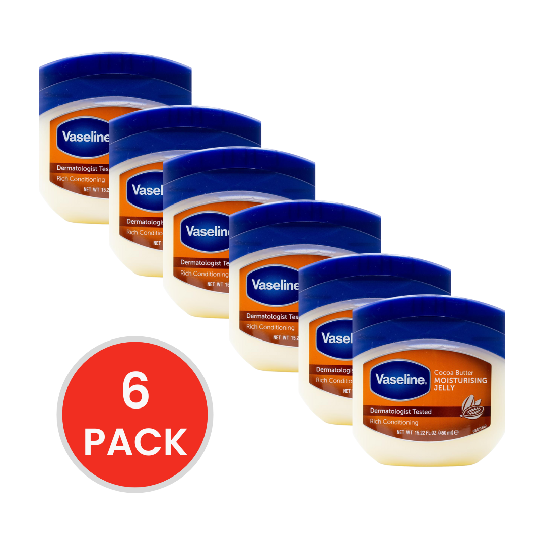 Vaseline Cocoa Butter Moisturising Jelly 450mL (6 Pack)