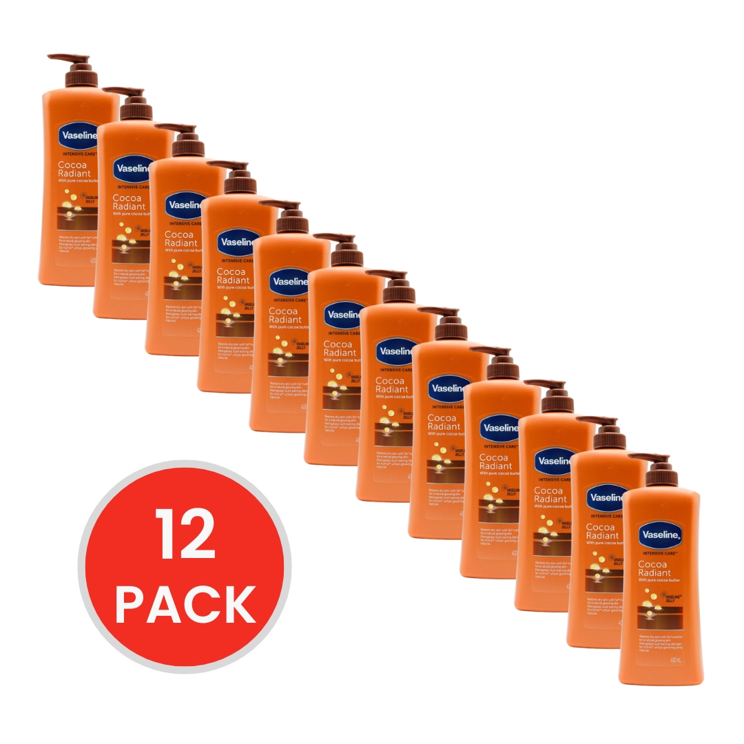 Vaseline Intensive Care Cocoa Radiant Lotion 400mL (12 Pack)