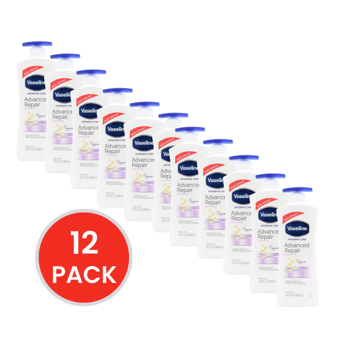 Vaseline Advanced Care Body Lotion 600mL (12 Pack)