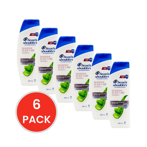 HEAD AND SHOULDERS 400mL ANTI DANDRUFF SHAMPOO SENSITIVE SCALP CARE GENTLY SOOTHS AGGRAVATED SCALP (6x Pack)