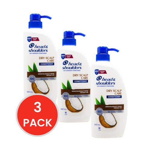 HEAD AND SHOULDERS 660mL CONDITIONER ANTI DANDRUFF DRY SCALP CARE COLOUR SAFE (3x Pack)