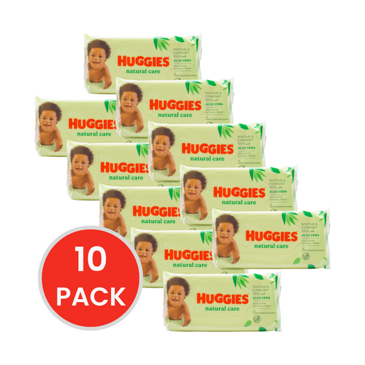 Huggies Baby Wipes Natural Care Sticky Top 10 x 56Pk (560 Wipes)
