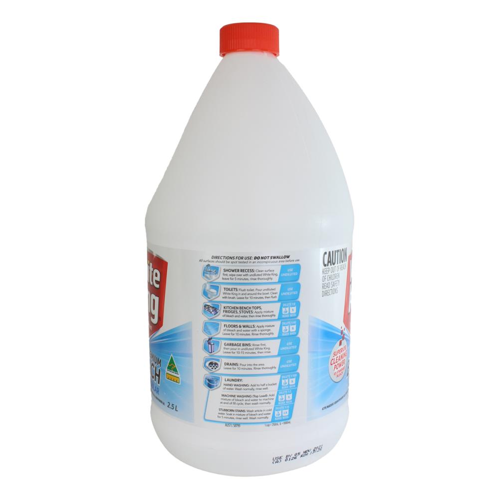 WHITE KING PREMIUM LIQUID BLEACH REGULAR 2.5L (4x Pack)