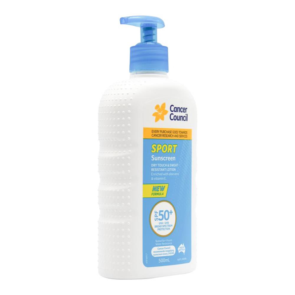 Cancer Council Sunscreen Sport Spf 50+ Pump 500ml (3 Pack)