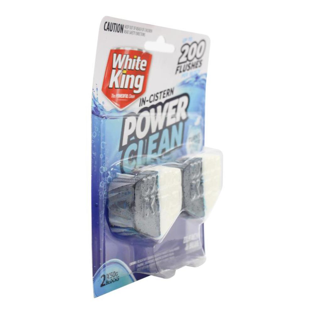 White King Pk2 X 50g Toilet Cleaner Blocks In Cistern Power Clean Bleach And Blue (6x Pack)