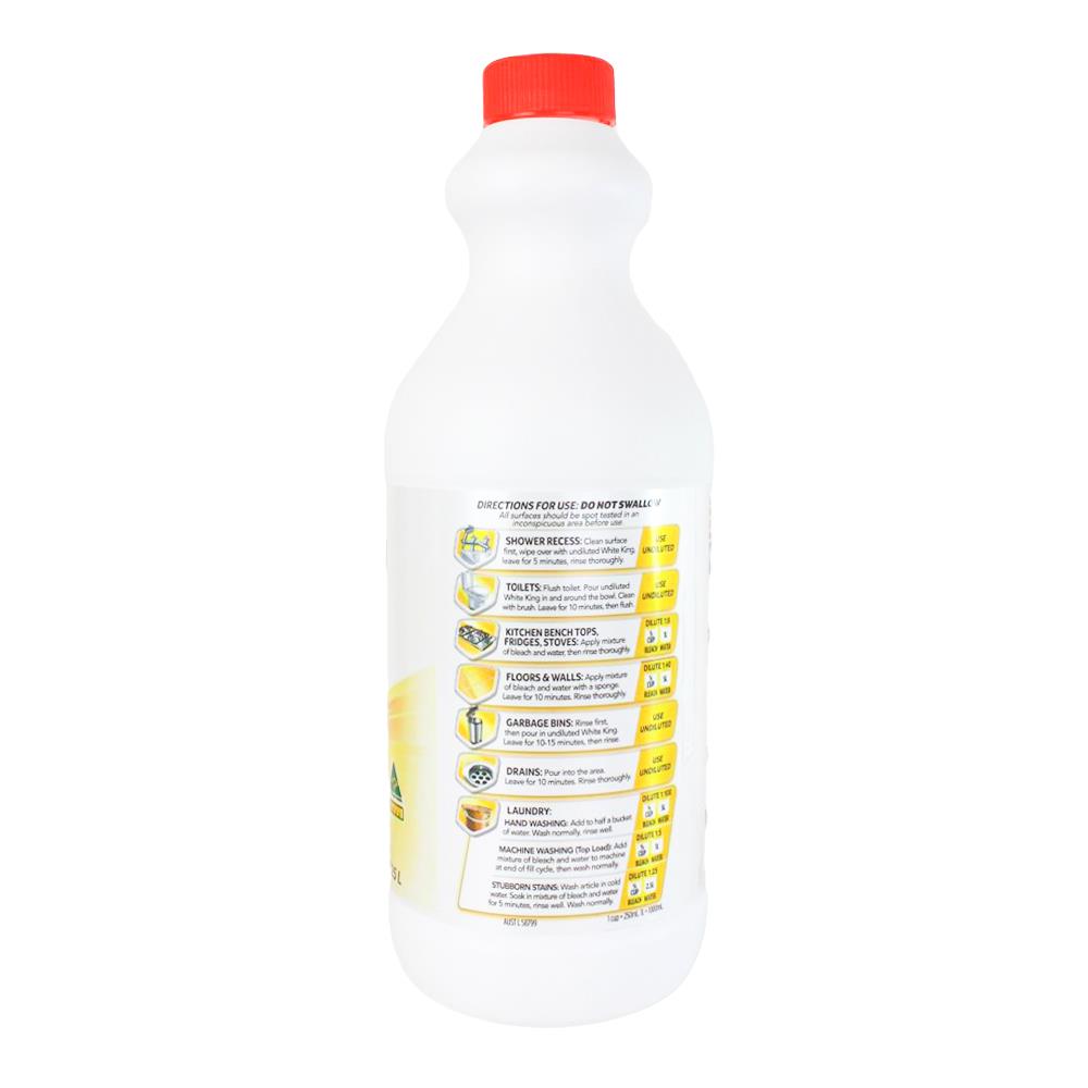 White King 1.25l Premium Liquid Bleach Lemon (6x Pack)