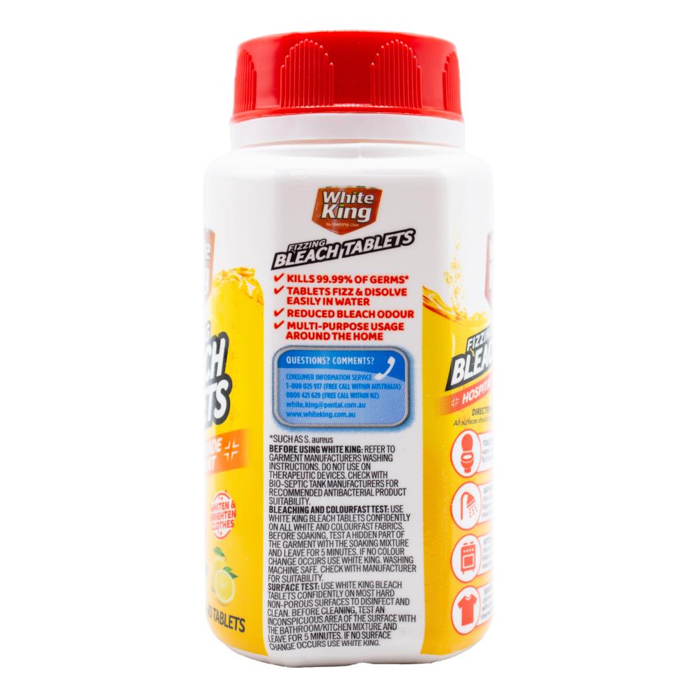 White King Fizzing Bleach Tablets Lemon 6 x 40Pk (240 Tablets)