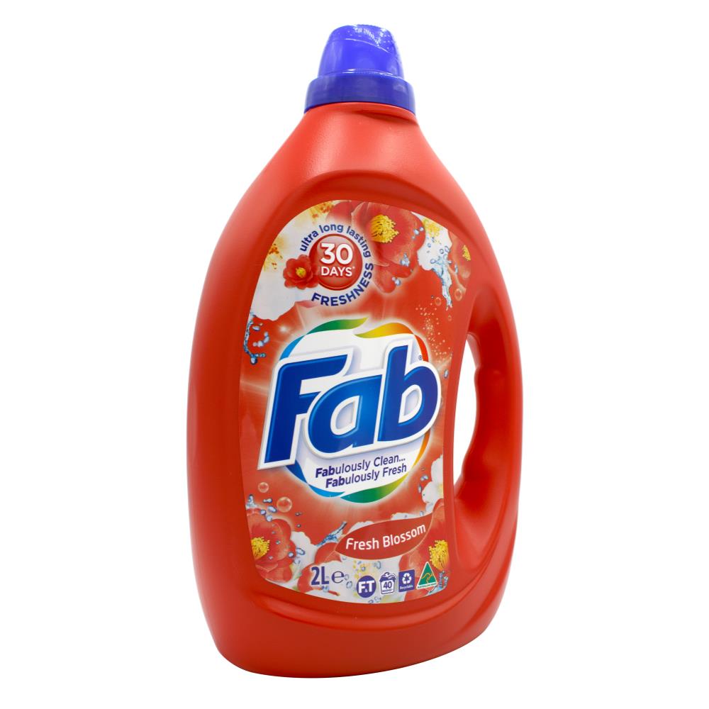 Fab Laundry Liquid Fresh Blossoms Front & Top Loader 2L (4 Pack)
