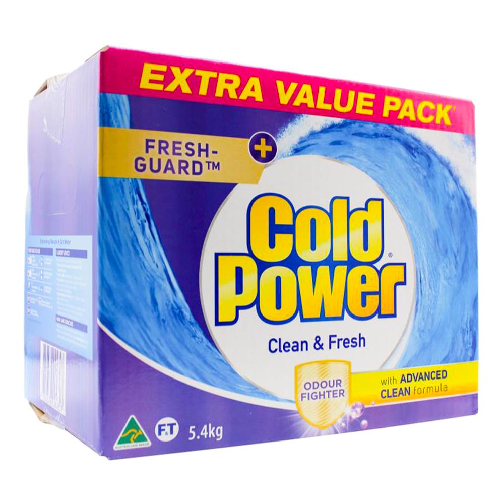 Cold Power 5.4kg Laundry Powder Clean & Fresh Odour Fighter ( 1x Pack)