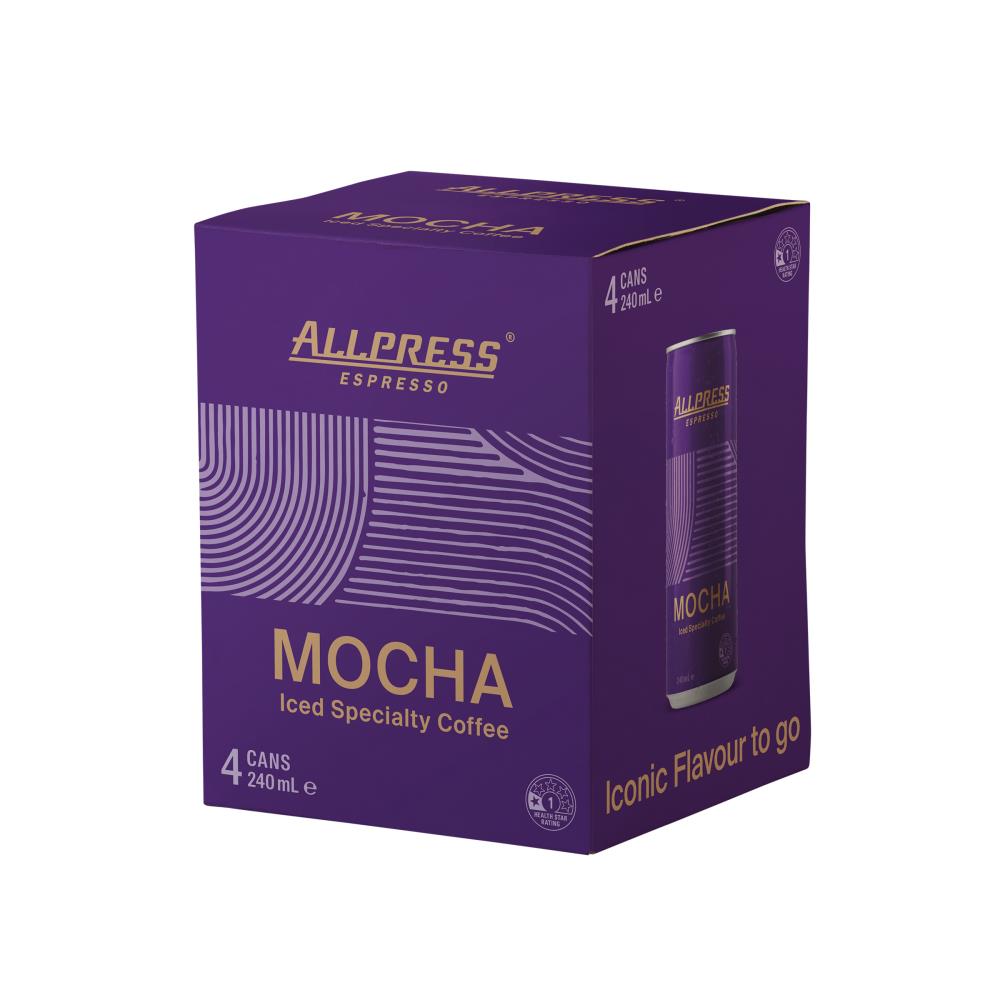All Press Espresso Iced Specialty Coffee Mocha 240ml Can (12x Pack)