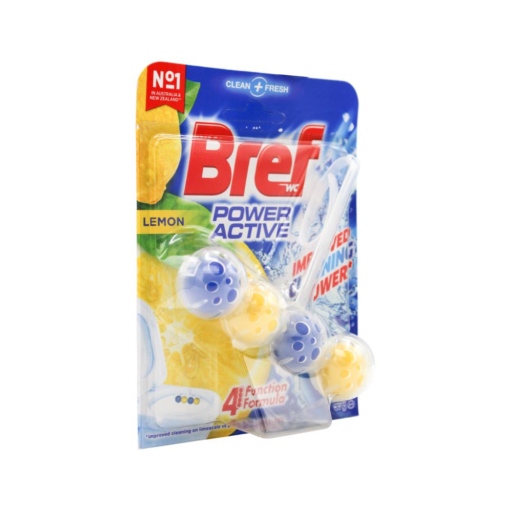 Bref Toilet Cleaner Cage Power Active 4 Function Formula Juicy Lemon 50g (6 Pack)