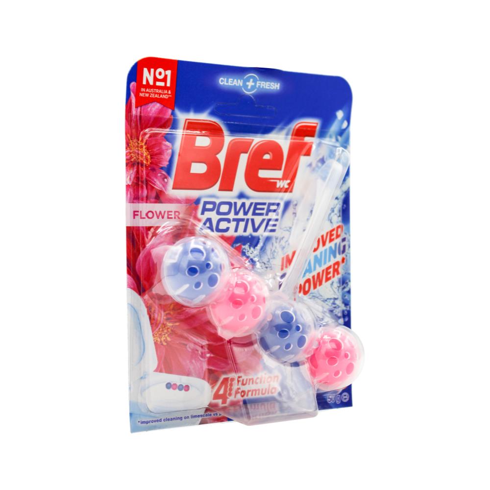 Bref Toilet Cleaner Cage Power Active 4 Function Formula Flower 50g (6 Pack)