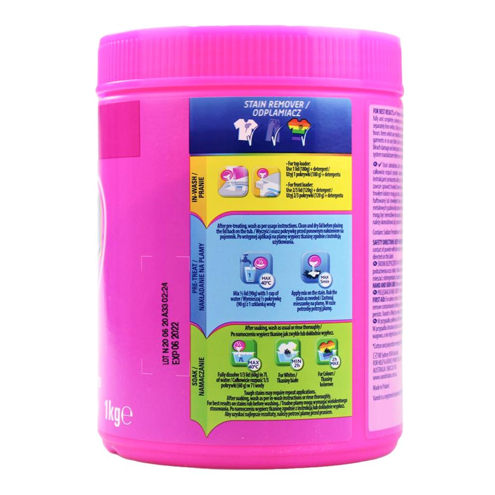 Vanish 1kg Powder Fabric Stain Remover (6x Pack)
