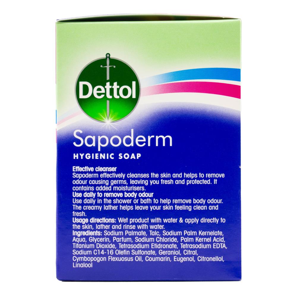 Dettol 375g Hygienic Soap Sapoderm 6 x 3Pk (18 Pack)