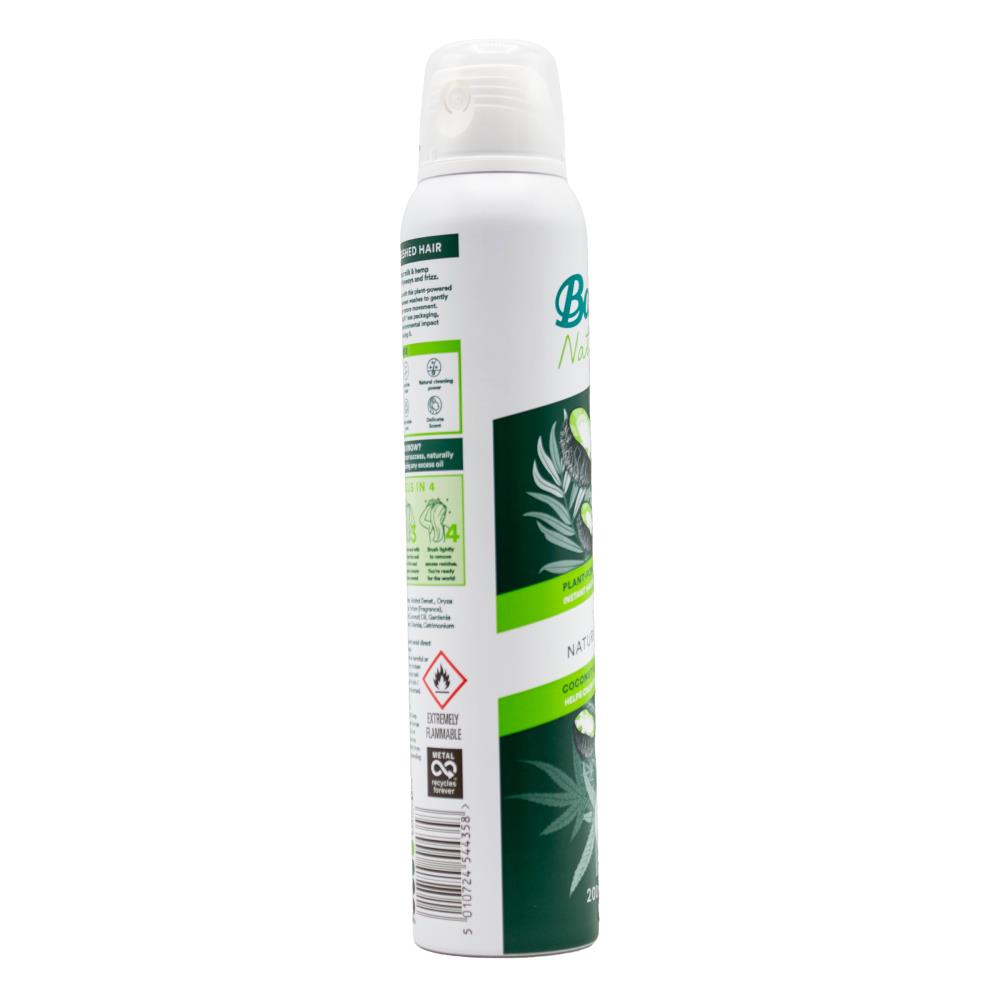 Batiste 200ml / 120g Dry Shampoo 100% Natural Extracts Coconut Milk And Hemp Seed Oil (6x Pack)