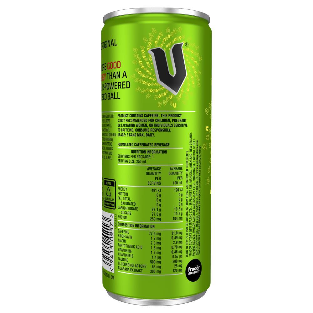 V Energy Drink 250ml Can (24x Pack)