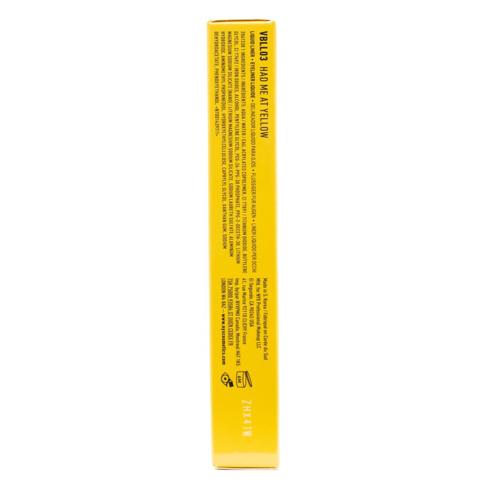 NYX 2ml EYELINER MATTE LIQUID VIVID BRIGHTS HAD ME ON YELLOW (3 x Pack)