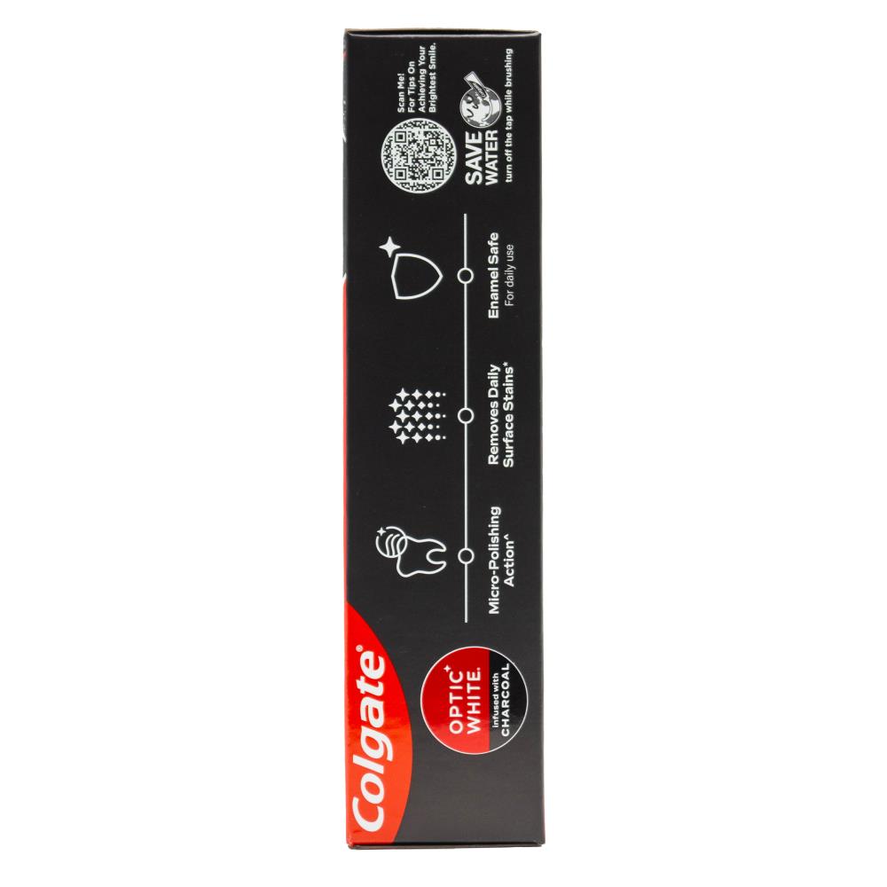 Colgate 100g Toothpaste Optic White Infused With Charcoal Clean Mint (12x Pack)