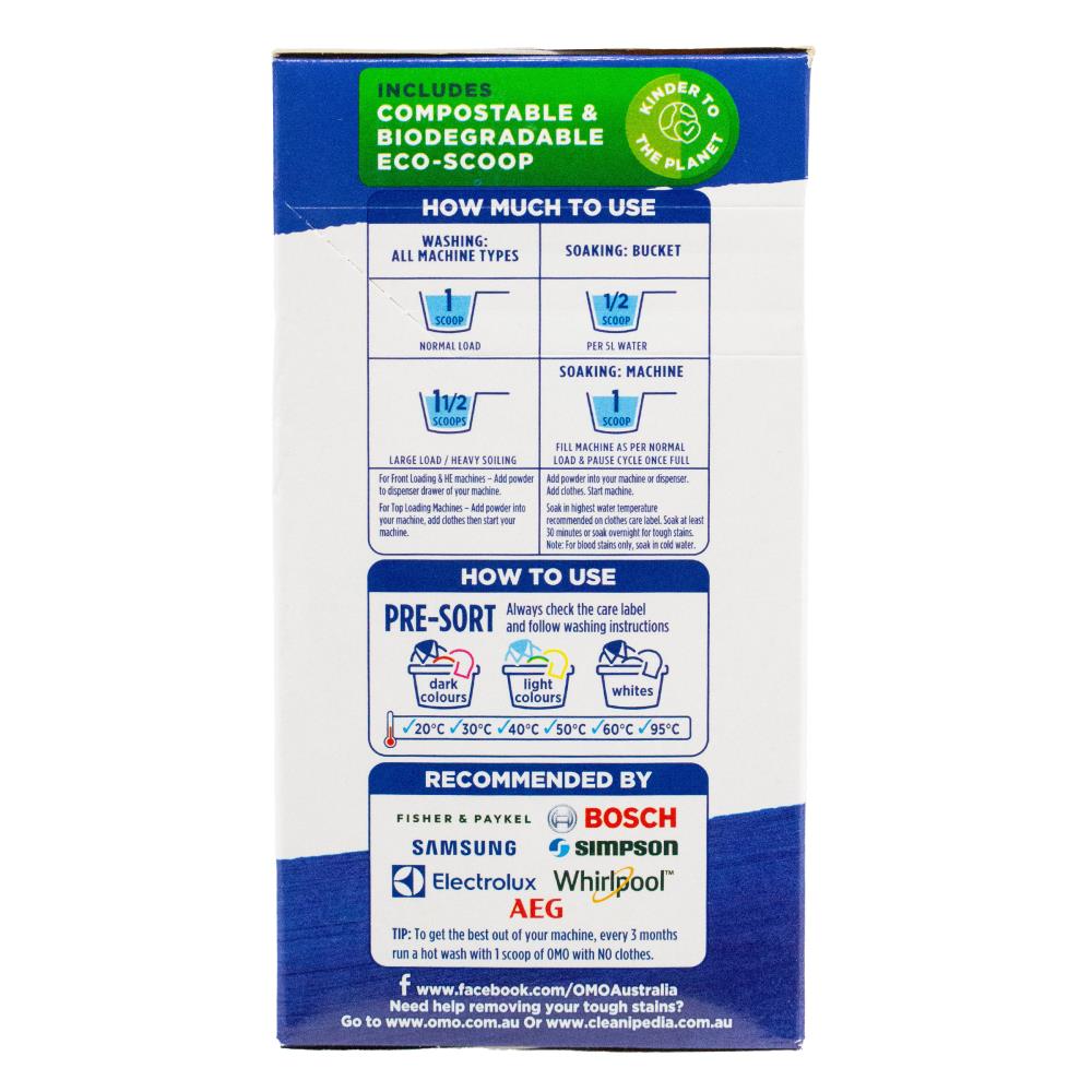 OMO 1kG LAUNDRY POWDER ALL MACHINE TYPES (6x Pack)