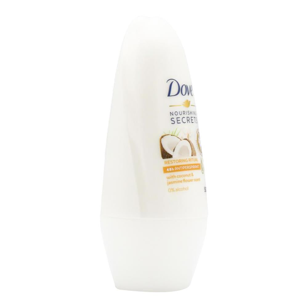 DOVE 50mL ROLL ON DEODORANT WITH COCONUT & JASMINE FLOWER SCENT (6 x Pack)