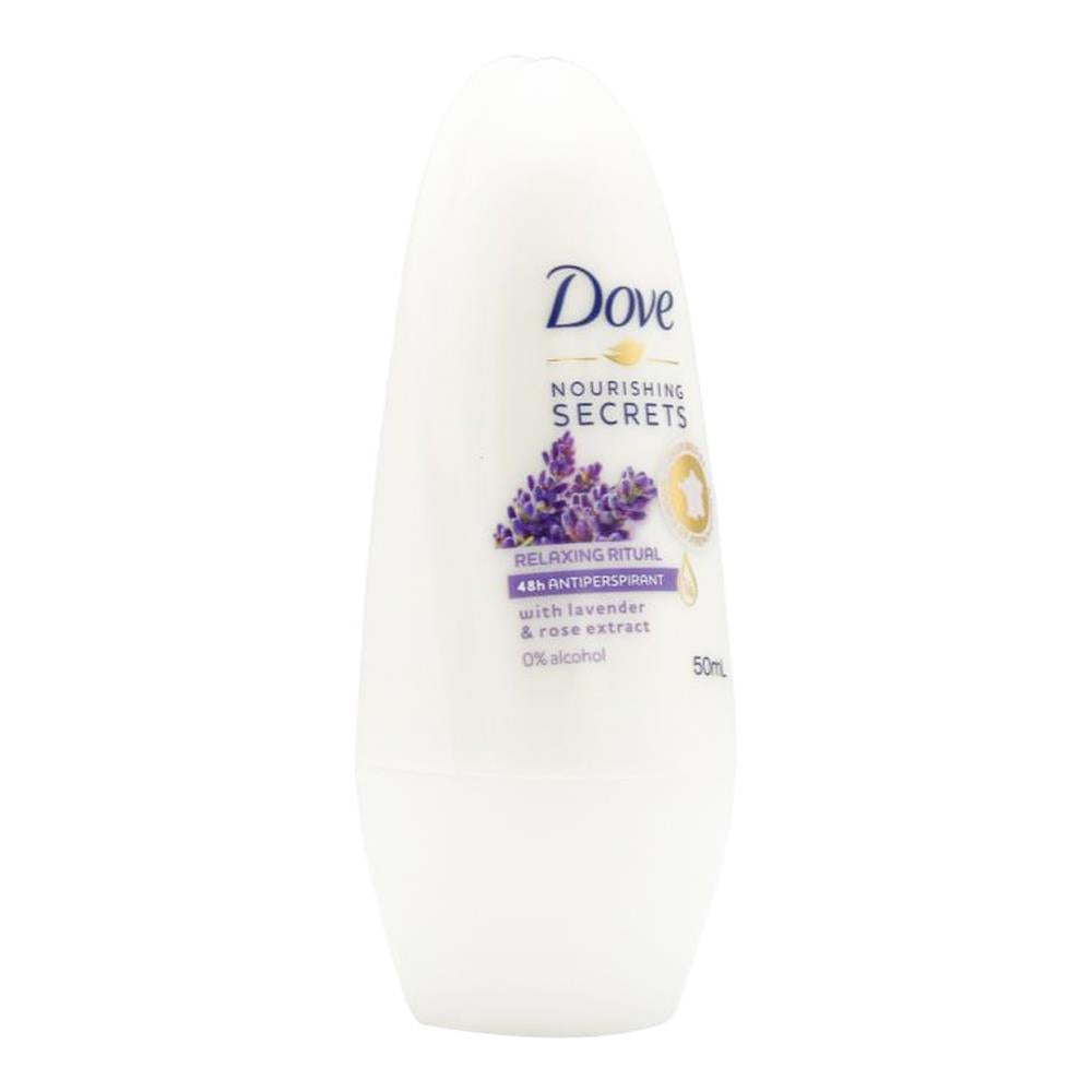 DOVE 50mL ROLL ON DEODORANT WITH LAVENDER & ROSE EXTRACT (6 x Pack)