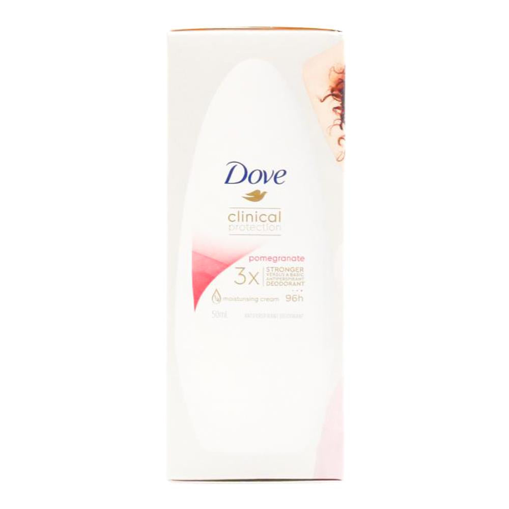 DOVE 50ml ROLL ON DEODORANT CLINICAL PROTECTION POMEGRANATE (6 x Pack)