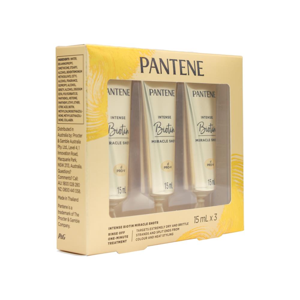 PANTENE 15mL INTENSE BIOTIN MIRACLE SHOTS (4x Pack)