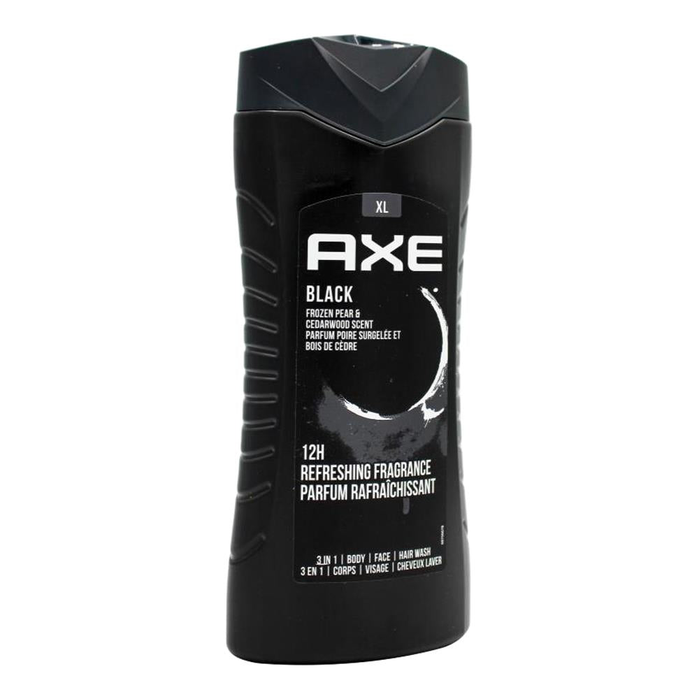 Axe 400ml 3 In 1 Body + Face + Hair Wash Black ( 6x Pack)