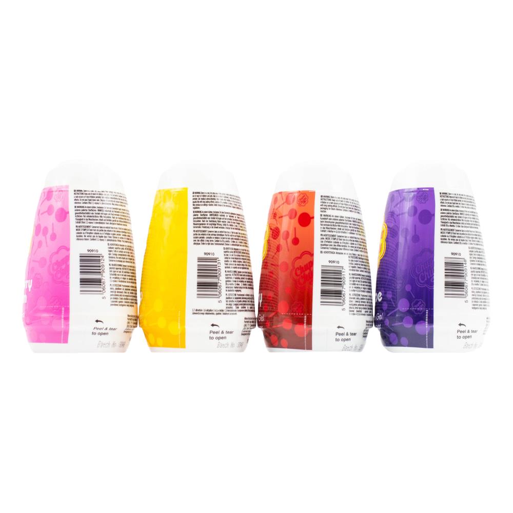 Chupa Chups 221g X 12 Air Freshener Adjustable Gel Assorted X3 Cherry X3 Mango X3 Grape X3 Strawberry And Cream (12x Pack)