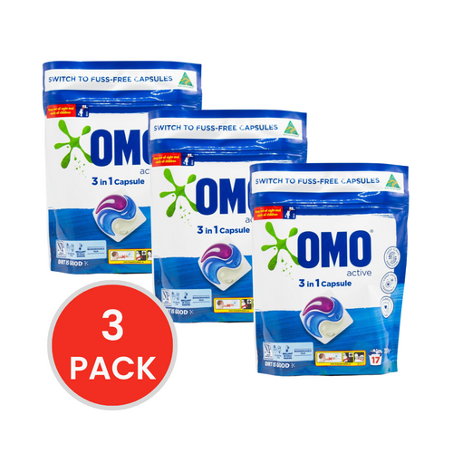 OMO PK17 357g 3 IN 1 CAPSULE ACTIVE 3 PACK ( 51 VALUE PACK)