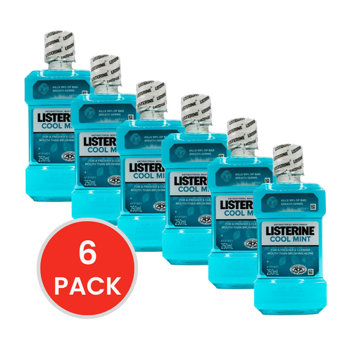 LISTERINE 250ML ANTIBACTERIAL MOUTHWASH COOL MINT (6x Pack)
