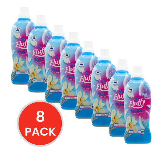 Fluffy Fabric Conditioner Zenergy Orchid Patchouli 1L (8 Pack)