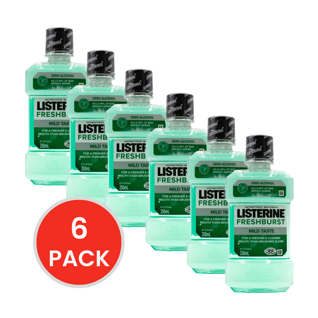 LISTERINE 250mL MOUTHWASH FRESHBURST MILD TASTE (6x Pack)