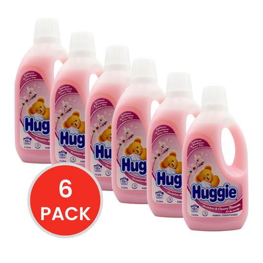 Huggie Fabric Conditioner Jasmine & Cherry Blossom 1L (6 Pack)