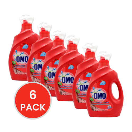 OMO 1936mL LAUNDRY LIQUID DETERGENT ULTRA-FAST CLEAN FRONT + TOP LOADER (6x Pack)
