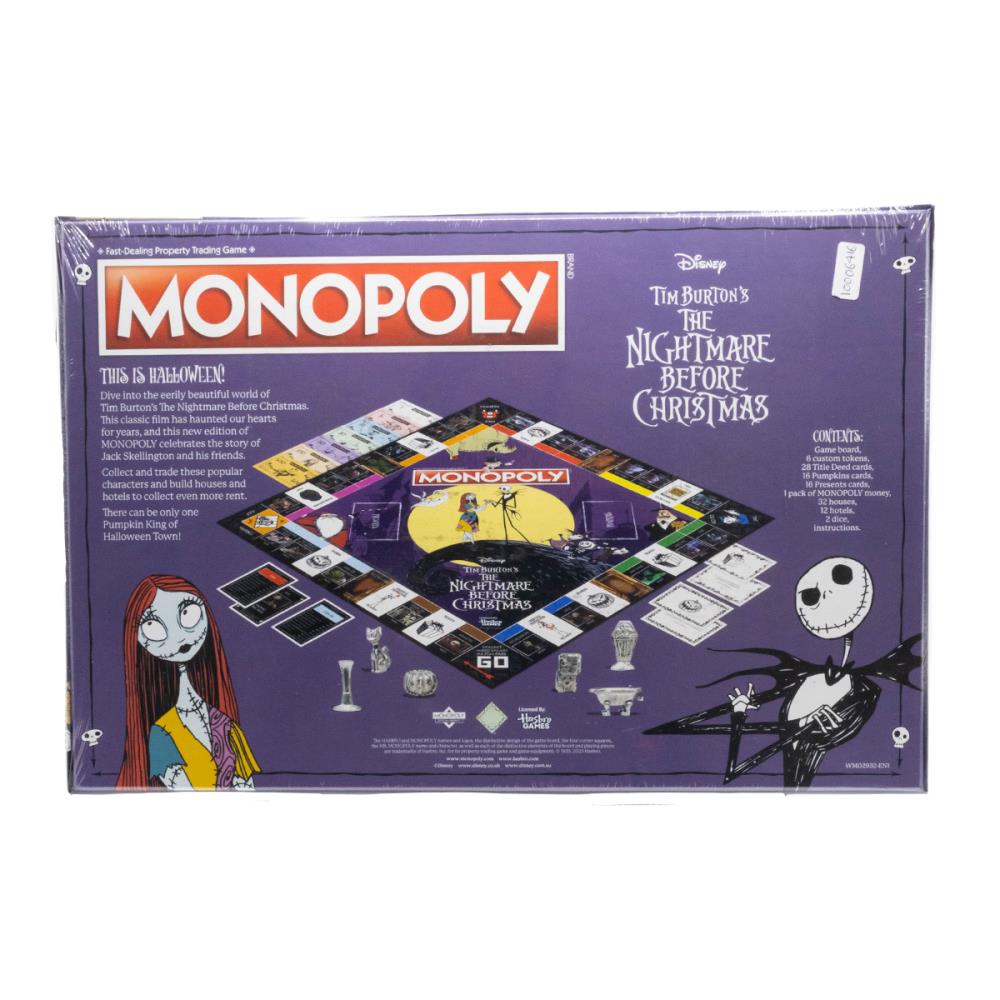 Monopoly hasbro disney the nightmare before Christmas 8+