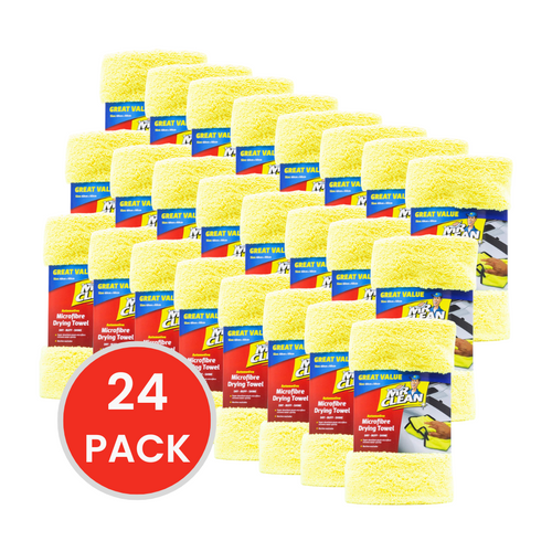 MR CLEAN MICROFIBRE DRYING TOWEL DRY BUFF SHINE 60cm x 60cm (24x Pack)