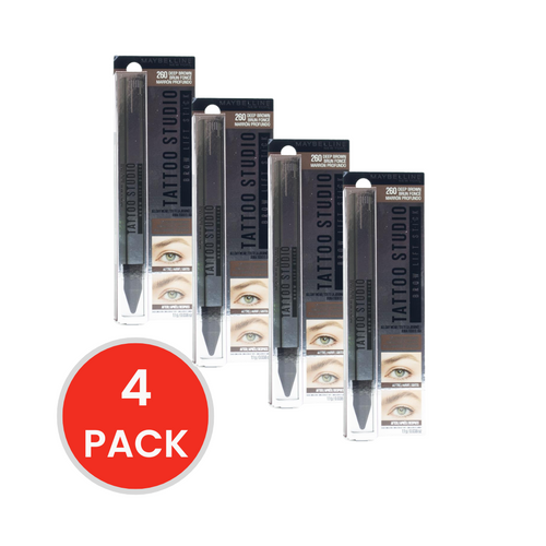 Maybelline Tattoo Studio Brow Lift Stick 260 Deep Brown (4x Pack)
