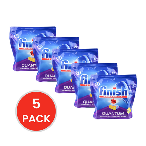 Finish Powerball Quantum Dishwashing Tablets Lemon Sparkle 5 X 45pk (225 Tablets)